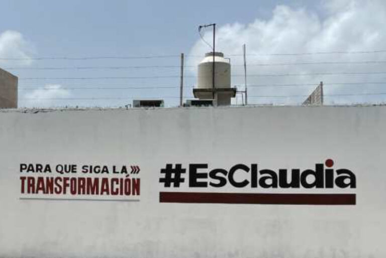 Cancún amanece con bardas pintadas a favor de Claudia Sheinbaum