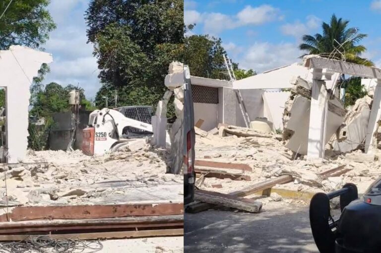 Se desploma obra en el norte de Mérida; albañiles quedan atrapados entre escombros